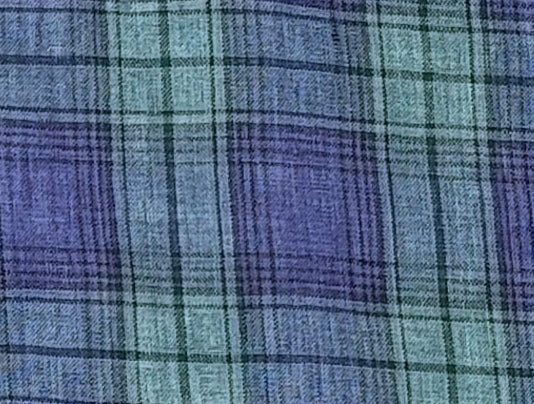 100% Linen Fabric – Modern Tartan Plaid in Navy & Green | Soft & Pre-Washed 7274
