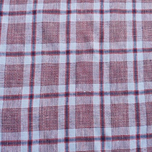 100% Linen Fabric Tartan Check 9s Medium-Heavy Weight 6318 6479 - The Linen Lab - Red 6318