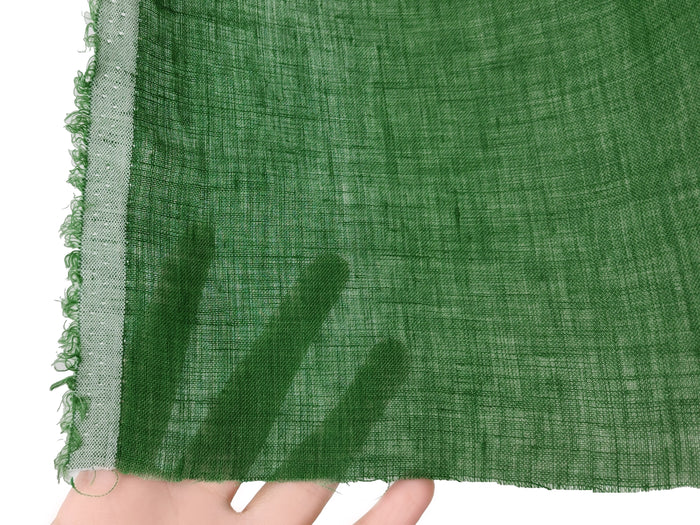100% Linen Soft&Crisp Fabric 21s Vintage Chambray Green(dark) 7541