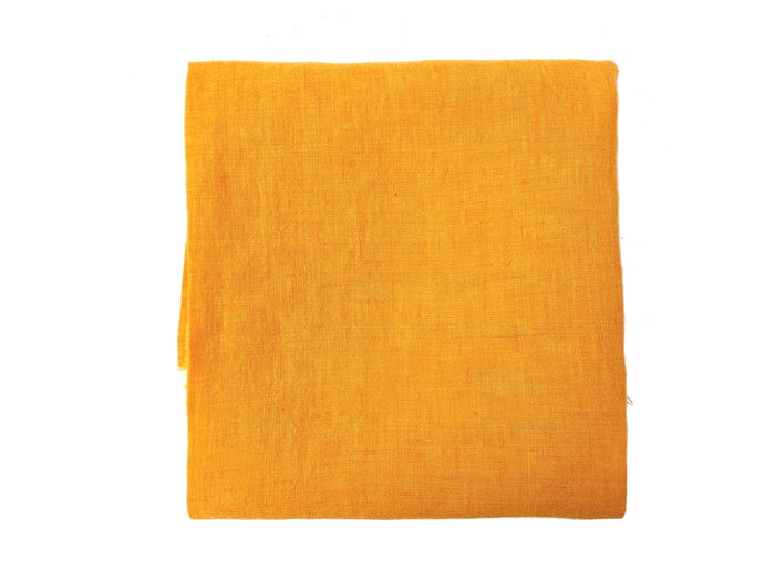 100% Linen Soft&Crisp Fabric 21s Vintage Chambray Mustard 7539