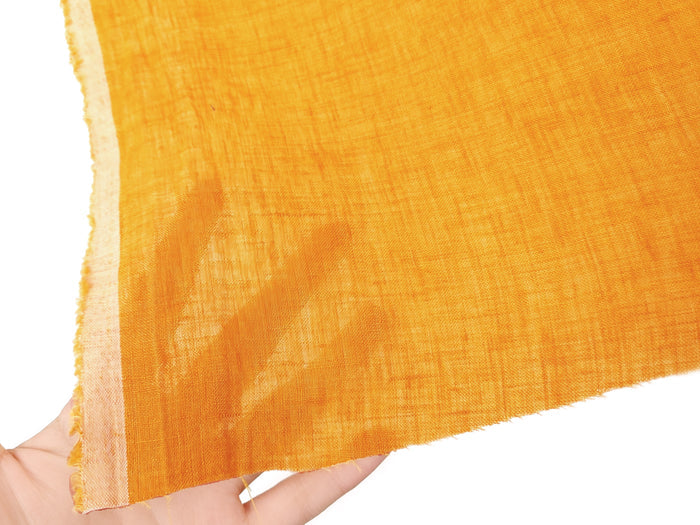 100% Linen Soft&Crisp Fabric 21s Vintage Chambray Mustard 7539