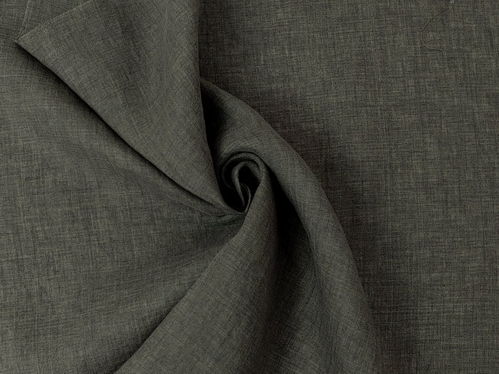 100% Linen Vintage Dyed Delave Fabric – Fine 21s Yarn, Pre-Washed, Light Weight Khaki(dark) 7119