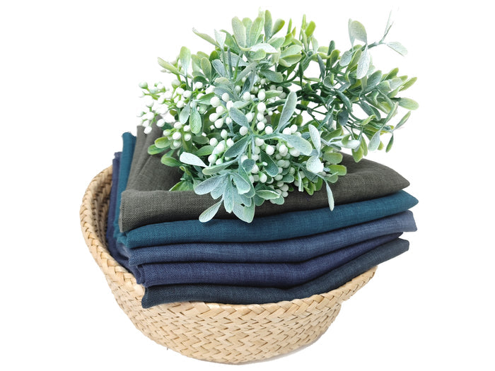 100% Linen Vintage Dyed Delave Fabric – Fine 21s Yarn, Pre-Washed, Light Weight Khaki(dark) 7119