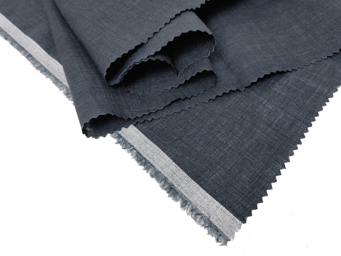 100% Linen Vintage Dyed Delave Fabric – Fine 21s Yarn, Pre-Washed, Light Weight Navy(dark) 6782