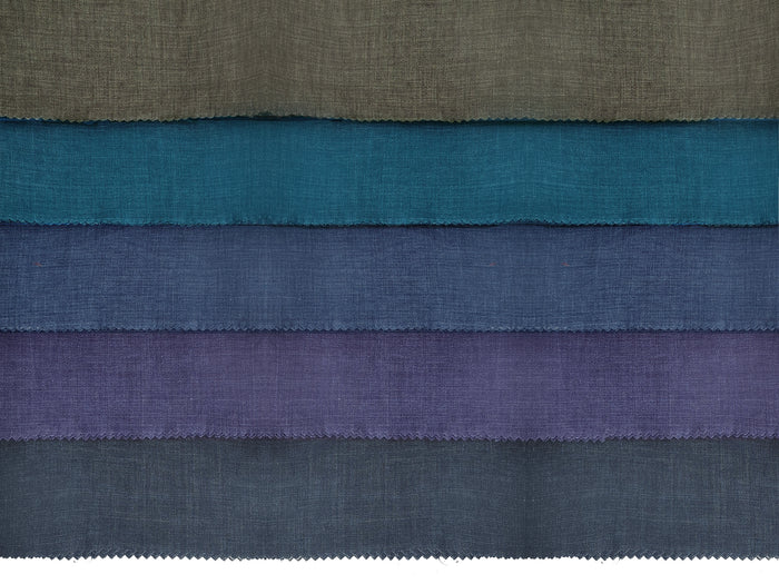 100% Linen Vintage Dyed Delave Fabric – Fine 21s Yarn, Pre-Washed, Light Weight Navy(dark) 6782