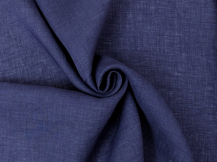 100% Linen Vintage Dyed Delave Fabric – Fine 21s Yarn, Pre-Washed, Light Weight Violet(dark) 6372