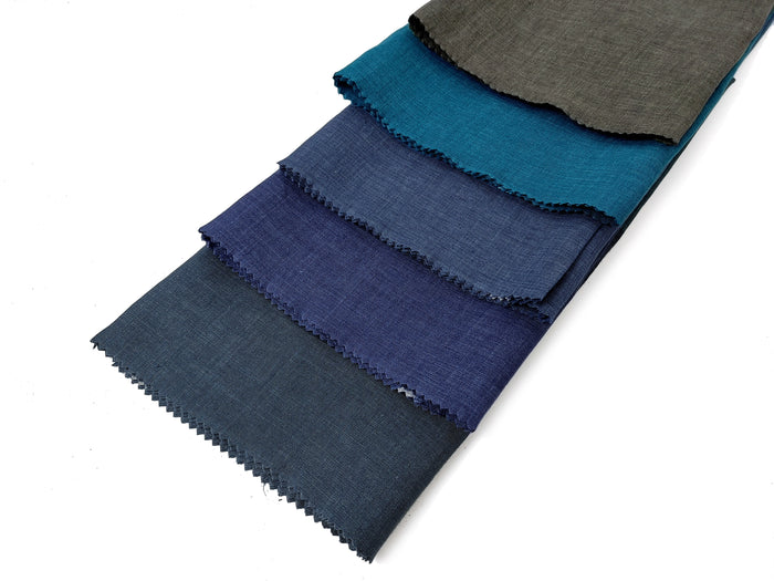 100% Linen Vintage Dyed Delave Fabric – Fine 21s Yarn, Pre-Washed, Light Weight Violet(dark) 6372