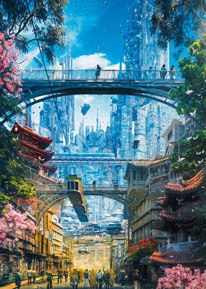 1000 Piece Jigsaw Puzzle - Future Cities: Markets District | Heye