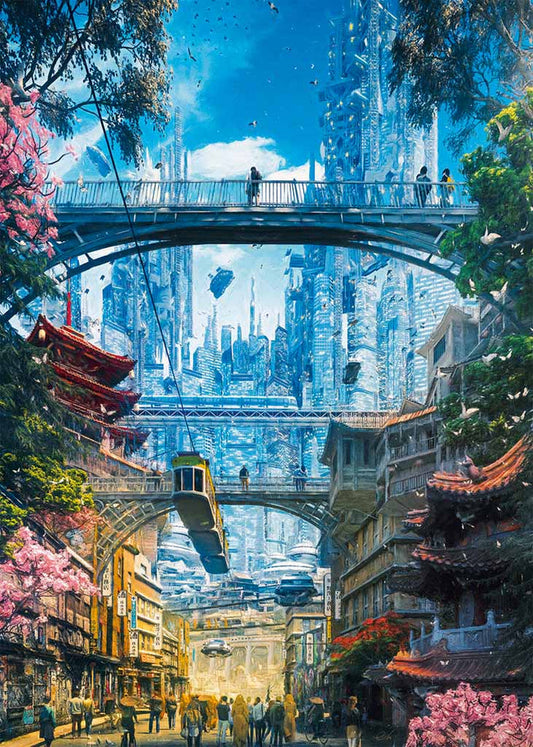 1000 Piece Jigsaw Puzzle - Future Cities: Markets District | Heye