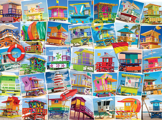 1000 Piece Jigsaw Puzzle - Lifeguard Towers | EUROGRAPHICS