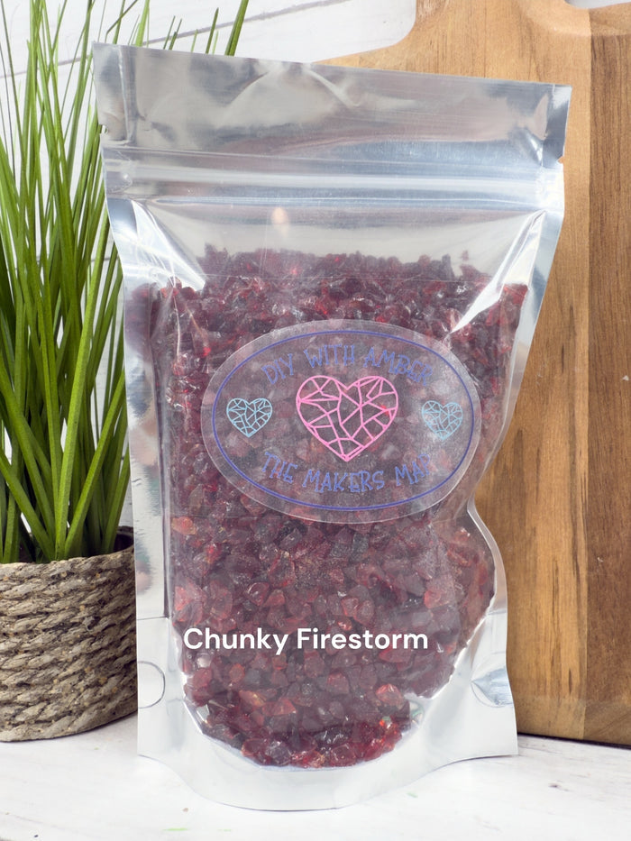 16 oz. Chunky Fire Storm Crushed Glass 3-6 mm