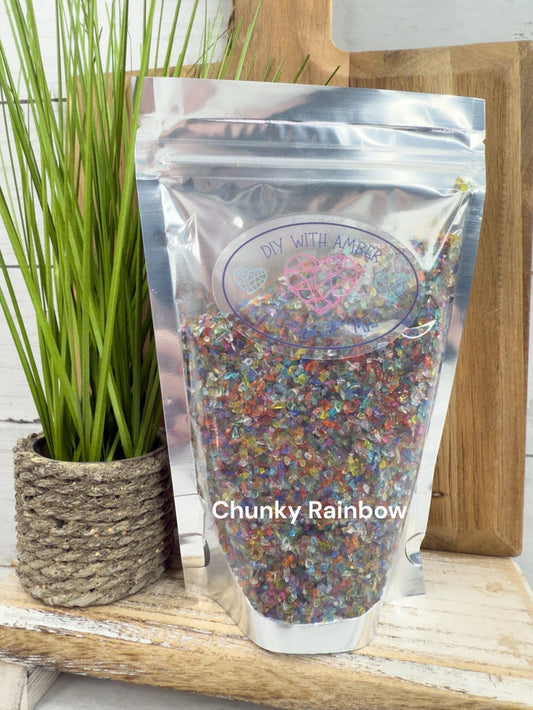 16 oz. Chunky Rainbow Crushed Glass 3-6 mm