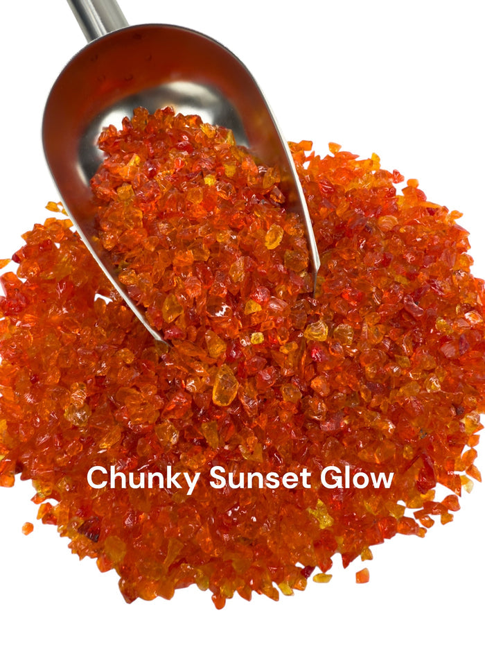 16 oz. Chunky Sunset Glow Crushed Glass 3-6 mm