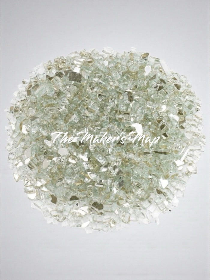 16 oz. Reflective Platinum Crushed Fire Glass 1/4in