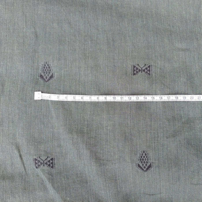 Linen Jacquard Flower and Butterfly Embroidery Fabric 6875 6876 - The Linen Lab - Green