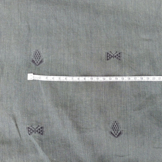 Linen Jacquard Flower and Butterfly Embroidery Fabric 6875 6876 - The Linen Lab - Green