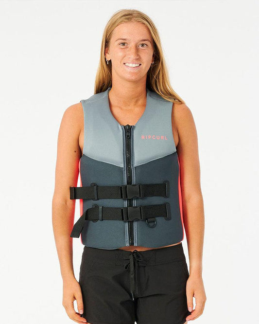 2023 Ripcurl Omega Womens Vest-Charcoal Grey-6-Skiforce Australia