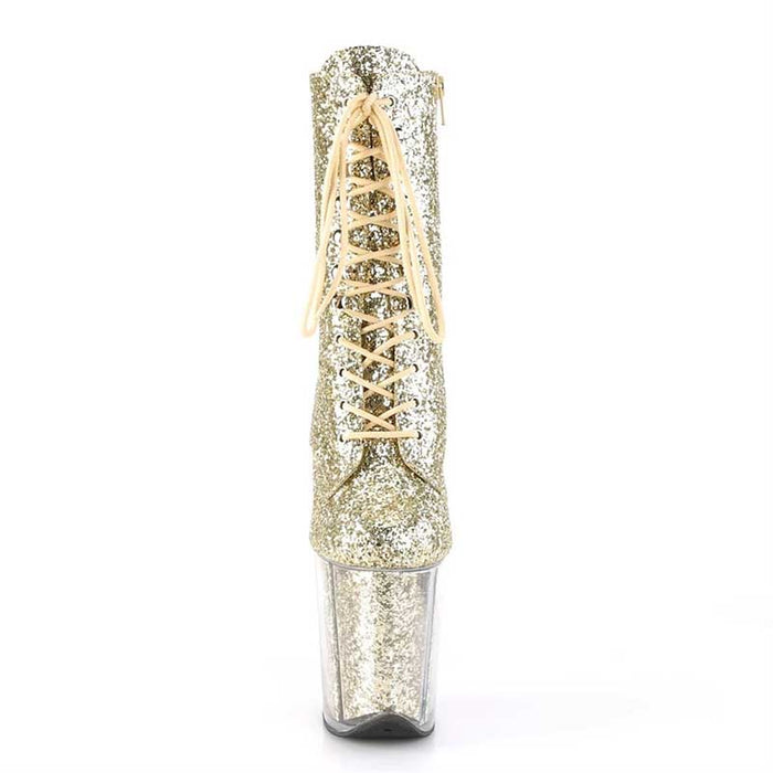 20CM/7.87 inch Stiletto High Heels Short Boots Clear Heeled Platform Dance Shoes