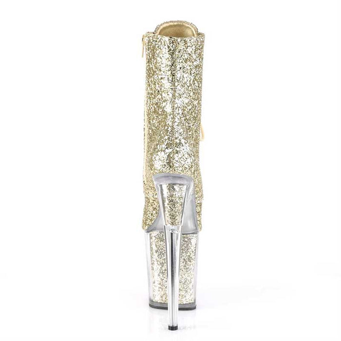 20CM/7.87 inch Stiletto High Heels Short Boots Clear Heeled Platform Dance Shoes
