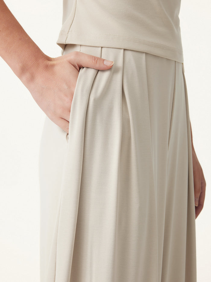 OGLmove 2Pcs Set Petite Wide Leg Palazzo Pant with Pockets & Ruched Bra Tank