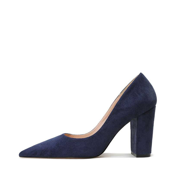 Navy SD Dresscode & Fashiontrends 3.54 inch bridesmaid heels with a pointed toe and block heel design