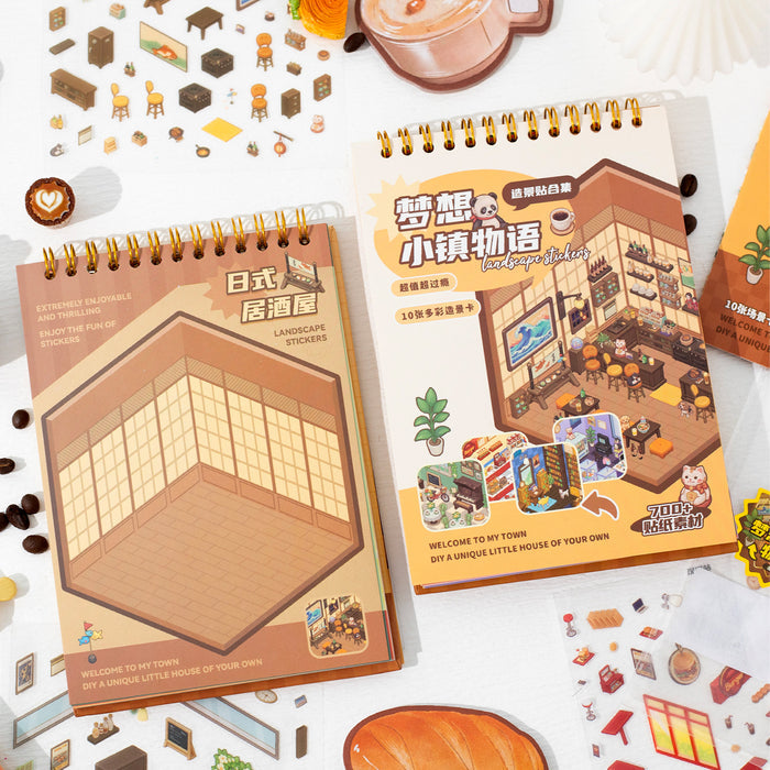 3D Scene Shop Theme Card and Stickers Kit MXXZWY