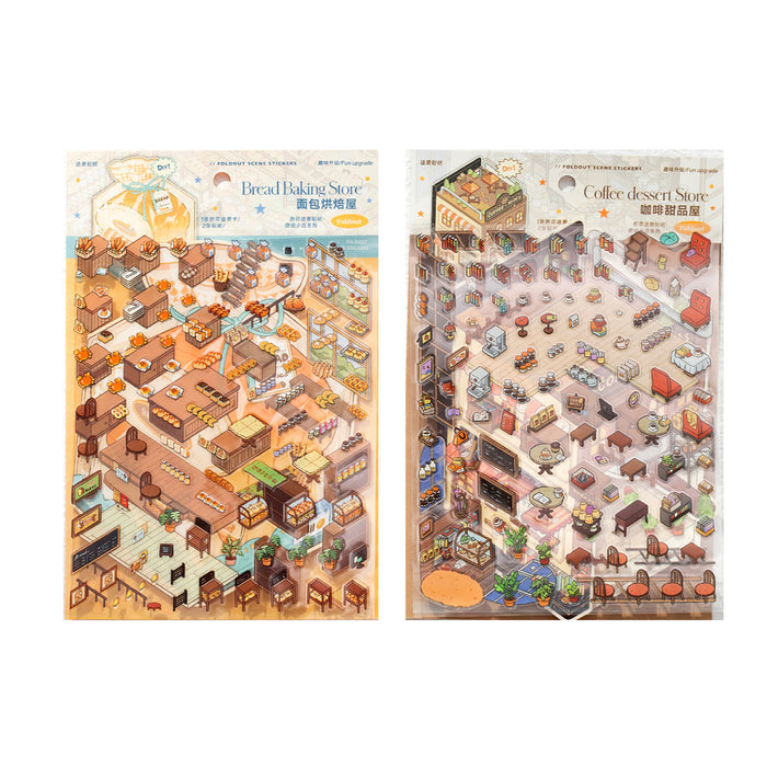 3D Shop Scene Stickers Kit WSXD