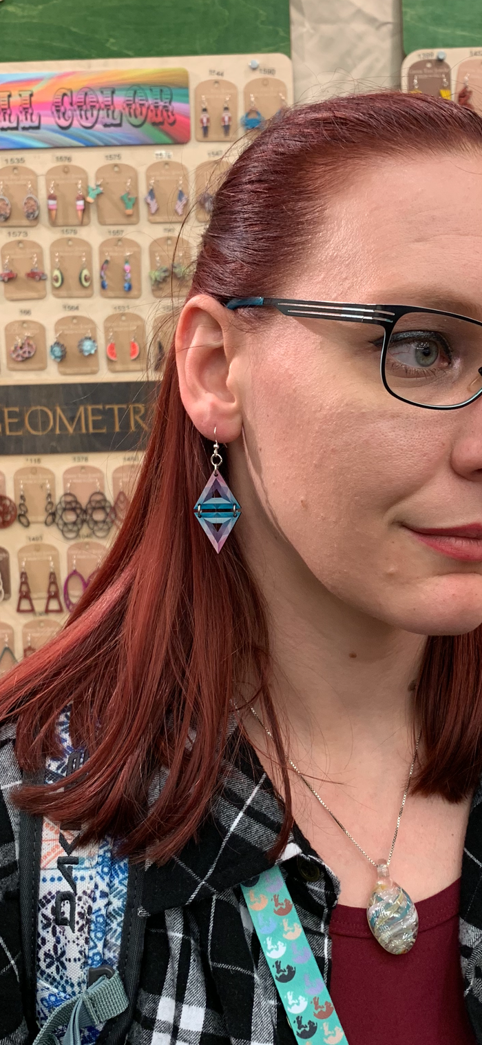 3D Triangles Earrings #1583
