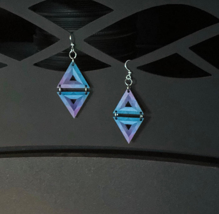 3D Triangles Earrings #1583