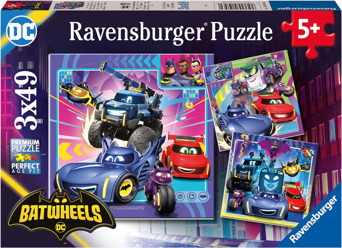 3x49 Piece Children's Jigsaw Puzzle - Batman: Batwheels: Calling All Batwheels! | Ravensburger