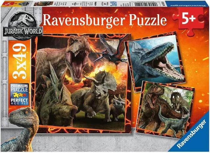 3x49 Piece Children's Jigsaw Puzzle - Jurassic World: Instinct to Hunt | Ravensburger