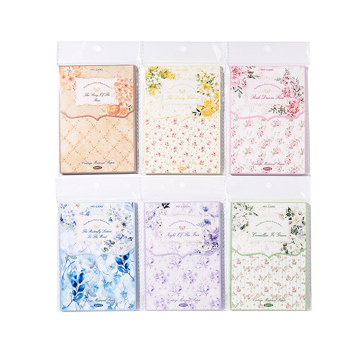 50 Pcs Basic Floral Scrapbook Paper QFHJ