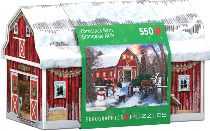 550 Piece Jigsaw Puzzle - Christmas Barn Tin | EUROGRAPHICS