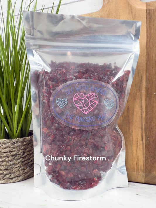 8 oz. Chunky Fire Storm Crushed Glass 3-6 mm