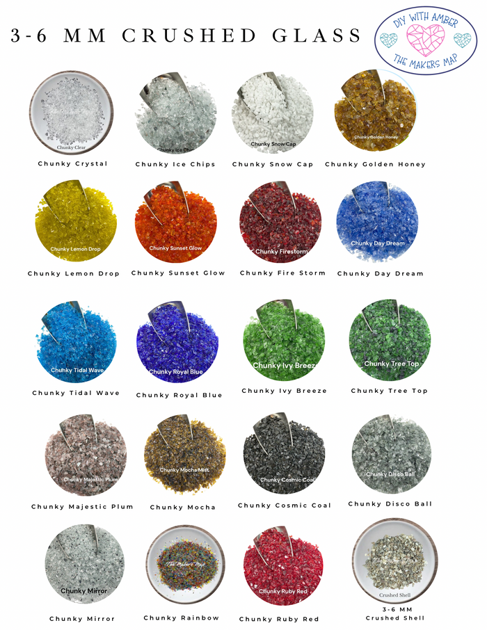8 oz. Chunky Fire Storm Crushed Glass 3-6 mm
