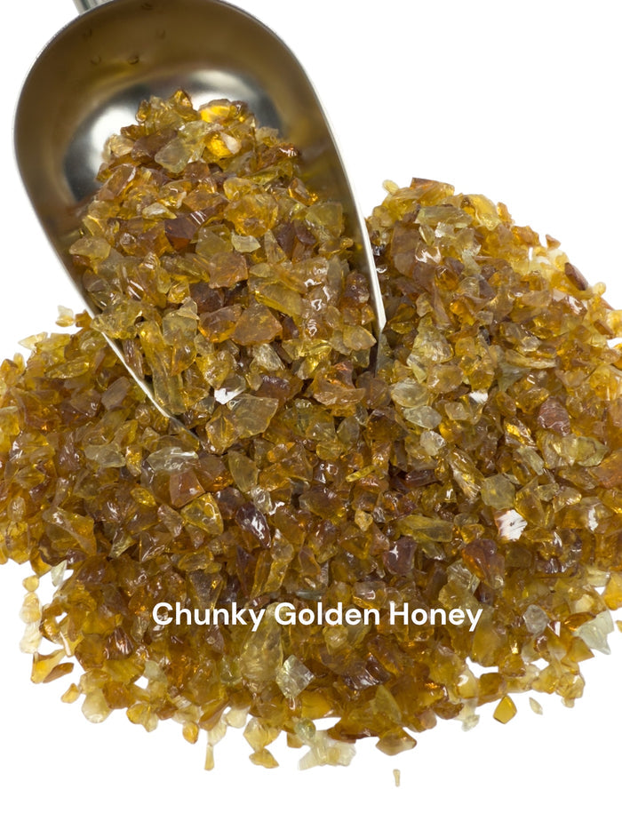 8 oz. Chunky Golden Honey Crushed Glass 3-6 mm