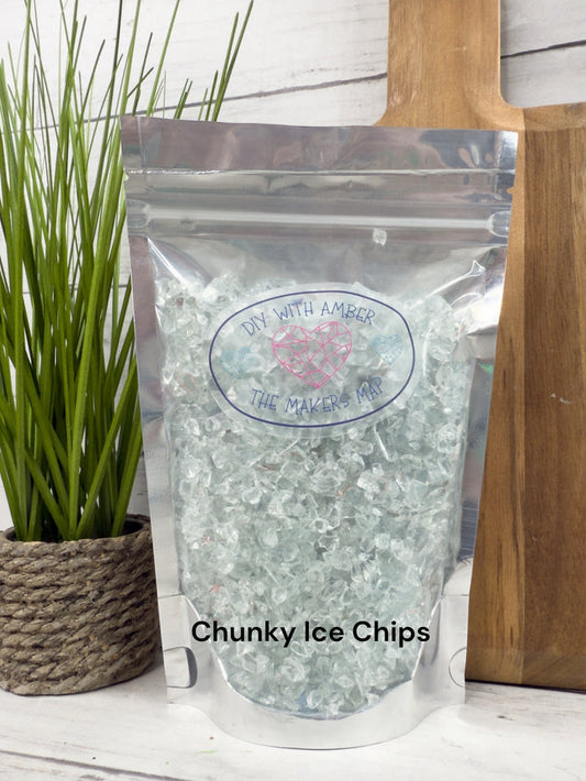 8 oz. Chunky Ice Chips Crushed Glass 3-6 mm