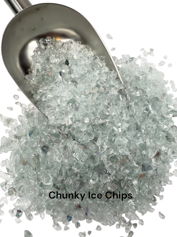 8 oz. Chunky Ice Chips Crushed Glass 3-6 mm