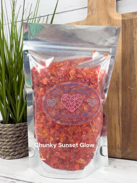 8 oz. Chunky Sunset Glow Crushed Glass 3-6 mm