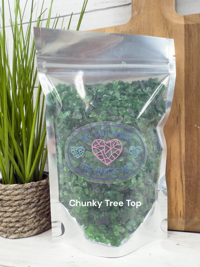 8 oz. Chunky Tree Top Crushed Glass 3-6 mm