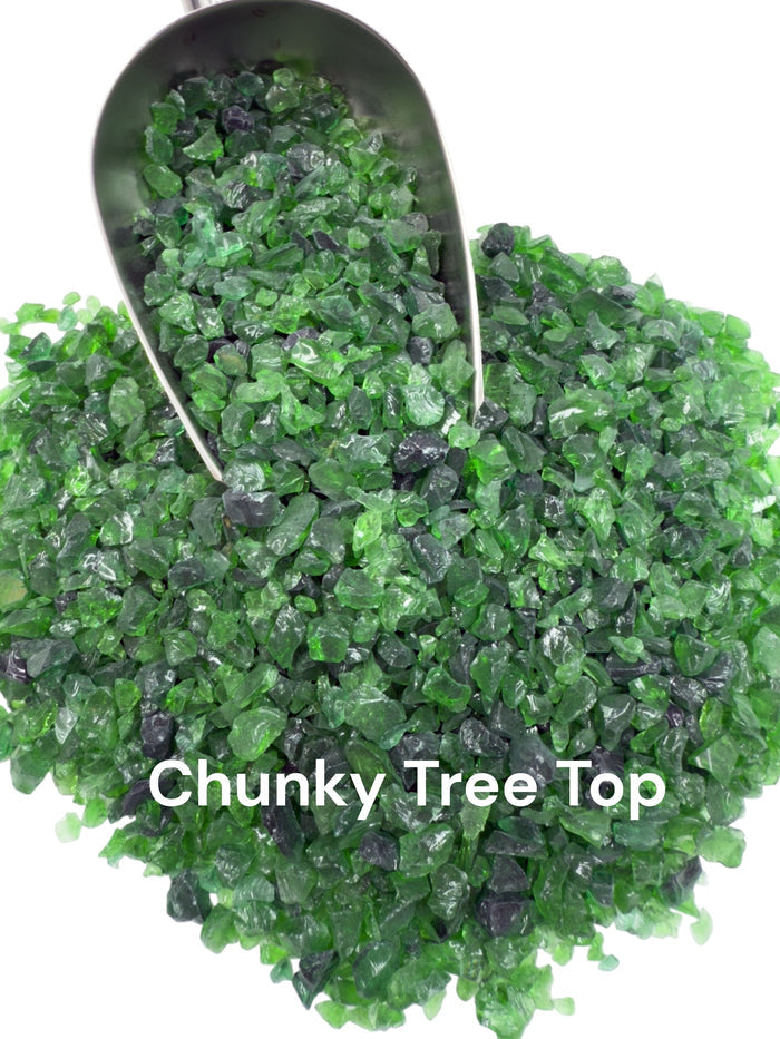8 oz. Chunky Tree Top Crushed Glass 3-6 mm