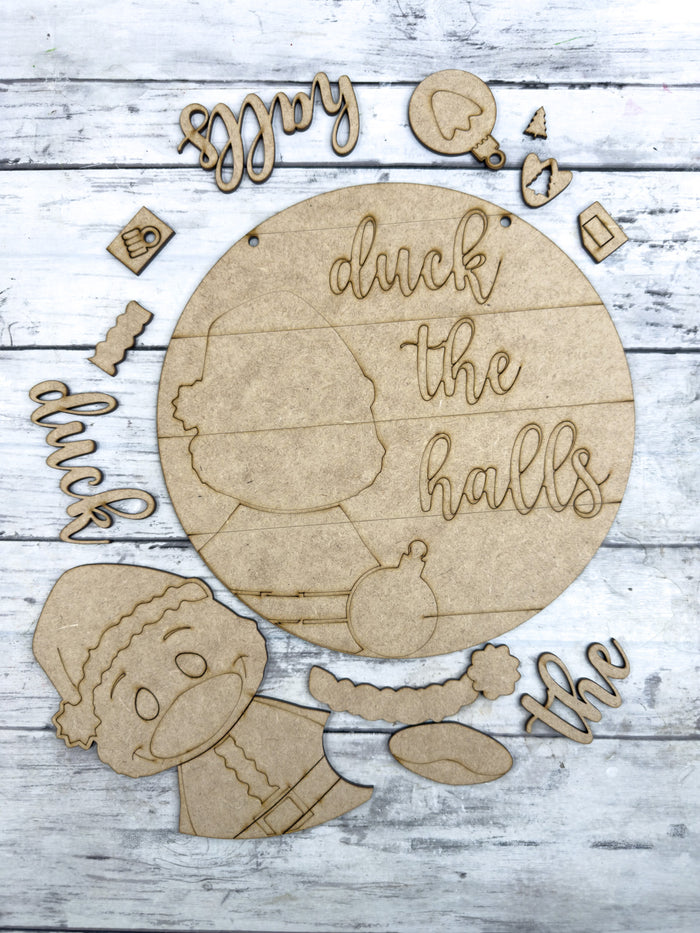 9 in round Duck the Halls Sign DIY Kit