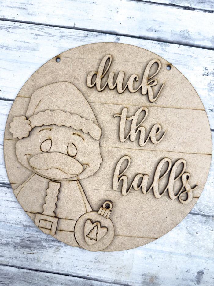 9 in round Duck the Halls Sign DIY Kit