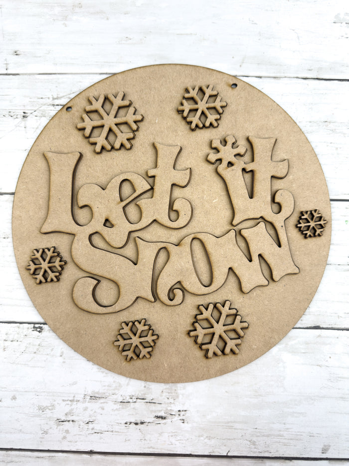 9 in Round Let it Snow Sign DIY Craft Kit