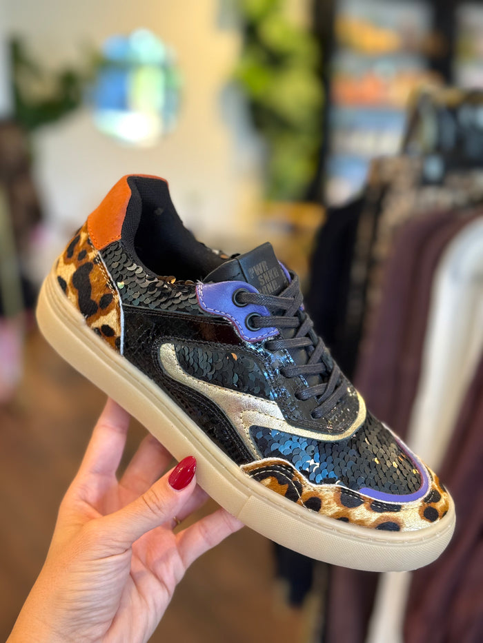 Shelter Leopard/Purple Sequin  Sneakers