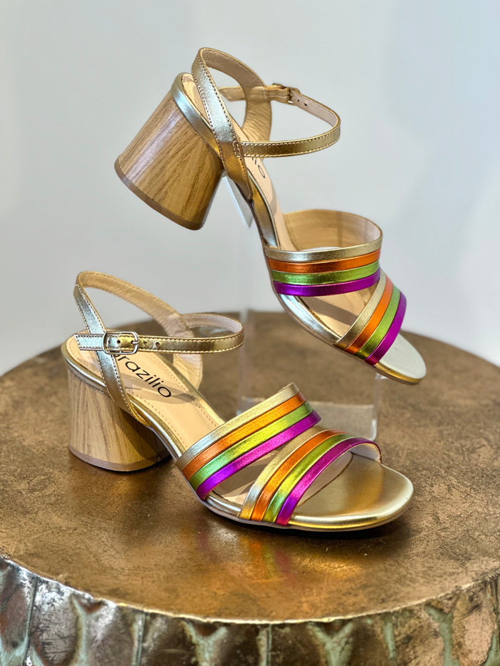 Brazilio Metal Rainbow & Gold Heels