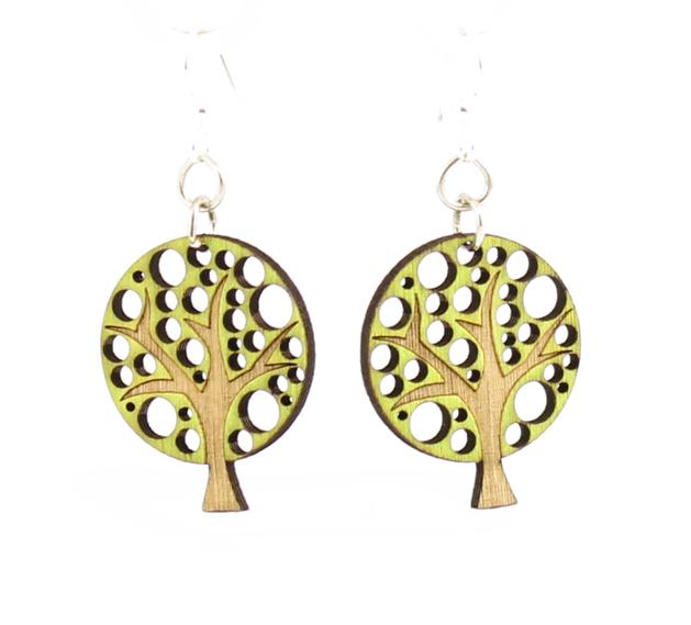 Abstract tree blossom earrings with branching canopy, eco-friendly jewelry made in USA