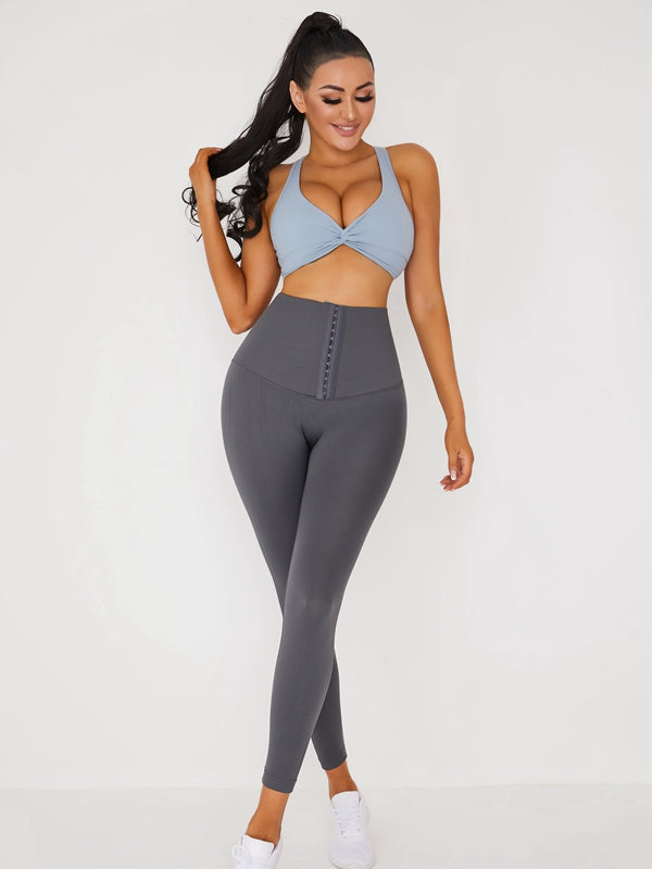 Add Velvet Padded High Waist Hip Yoga Corset Racerback Sportswear