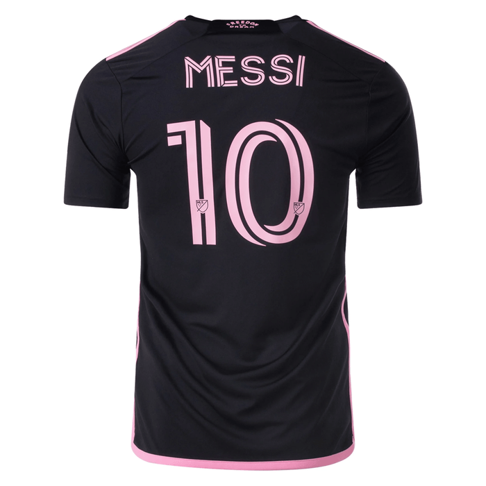 adidas Inter Miami Lionel Messi Away Jersey w/ Royal Caribbean Sponsor* 23/24 (Black) | SoccerWearhouse