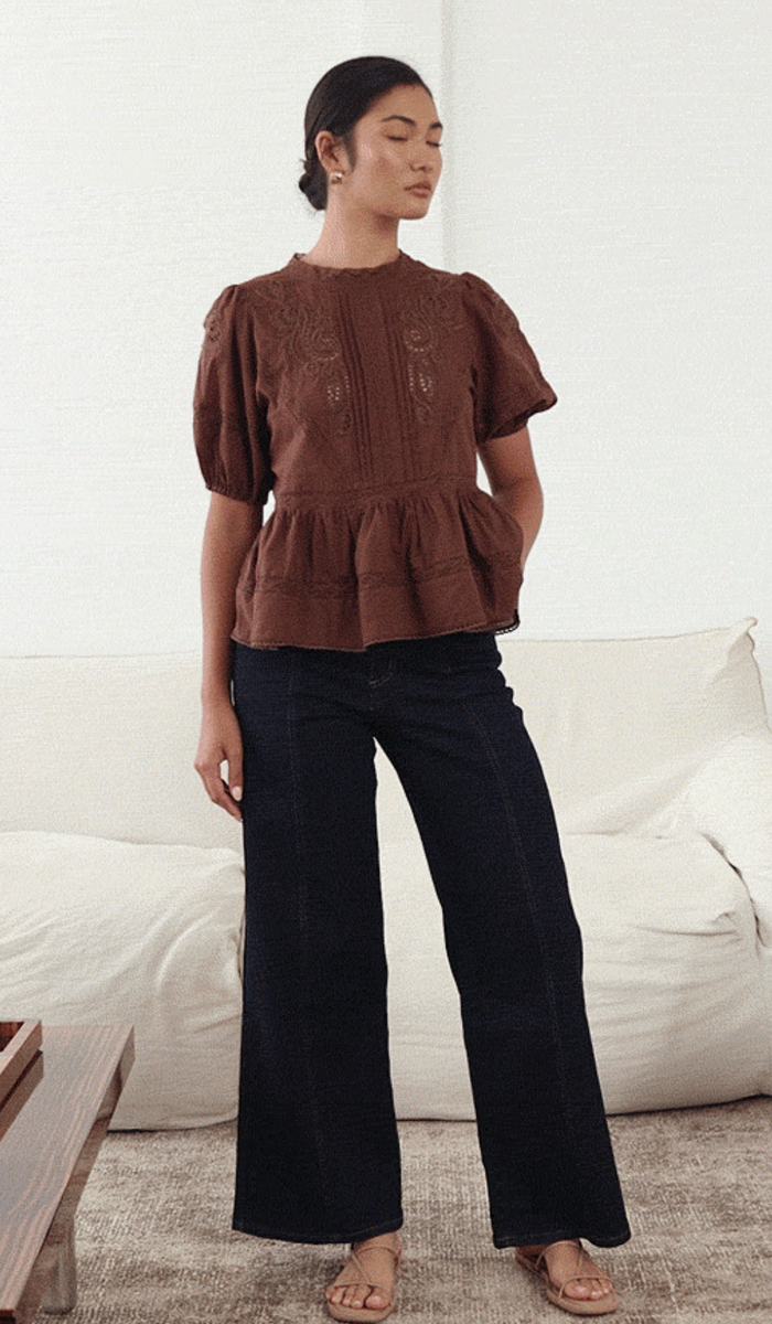 Adorne Ophelia Boho Peplum top